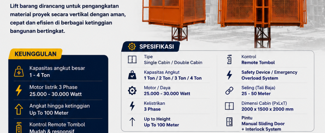 Sewa Lift Barang Sungai Penuh Jambi | WA 085194548409